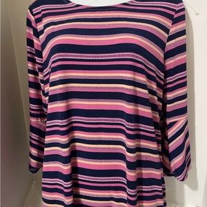 Kim Rogers women top T-shirt stripes Large